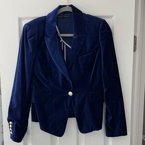 White House Black Market Navy Velvet Blazer